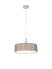 DK0690  Baymont 45cm 3 Light Pendant Polished Chrome, Grey/White